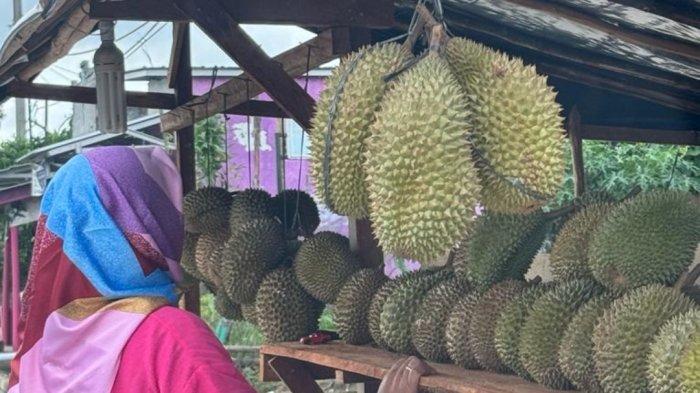 Ilustrasi warga membeli durian