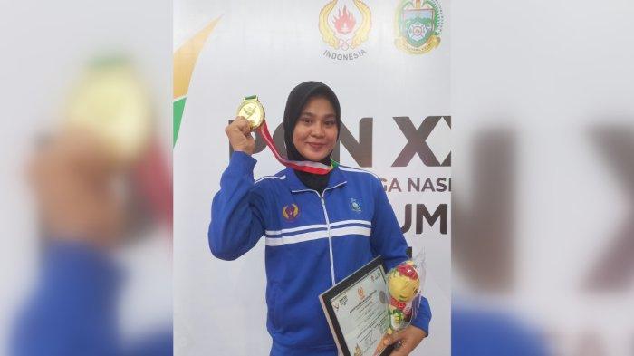Atika Putriani, atlet pencak silat Provinsi Bangka Belitung yang berhasil meraih medali emas di ajang PON 2024, Jum'at (13/9/2024).