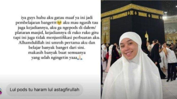 Selebgram Lula Lahfah dikecam karena tertawa usai diteriaki haram bawa rokok elektronik saat umroh.