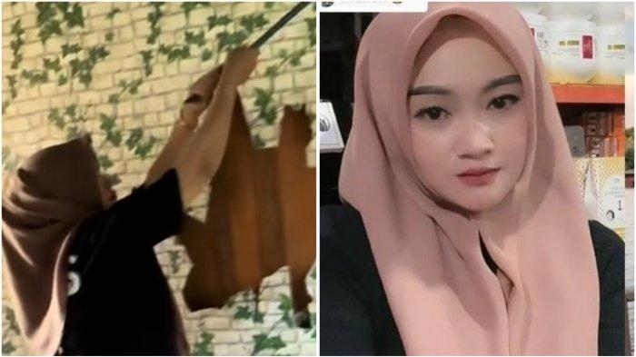 Acil Jouleha, Tiktoker asal Amuntai, Kabupaten Hulu Sungai Utara (HSU) Kalimantan Selatan yang viral setelah menghancurkan rumahnya sendiri