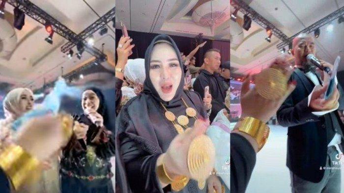 Ahmad Dhani mendapat saweran segepok uang dari Mira Hayati langsung masuk kantong.