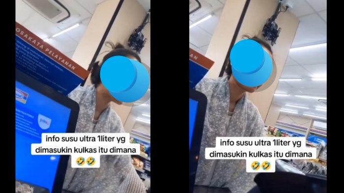 Aksi seorang wanita mengamuk di minimarket akibat susu 1 liter yang dibelinya tak lagi dingin.