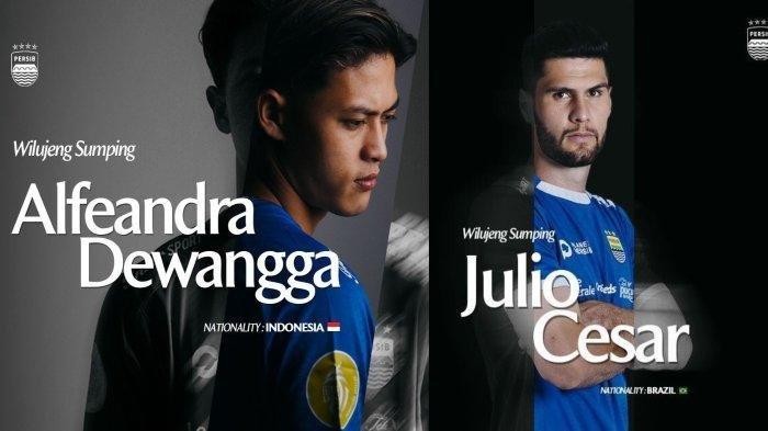 PEMAIN BARU - Alfeandra Dewangga (kiri) dan Julio Cesar (kanan) resmi diumumkan sebagai pemain baru Persib Bandung hari ini, Kamis (26/6/2025)