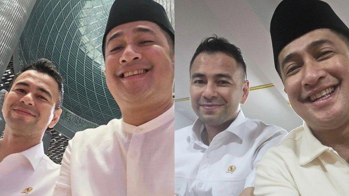 Utusan Khusus Presiden Raffi Ahmad dan Irfan Hakim kompak saat shalat Jumat.