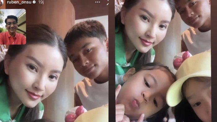 Artis Ruben Onsu bagikan tangkapan layar panggilan video dengan Sarwendah, Betrand Peto, Thalia Putri Onsu dan Thania Putri Onsu.
