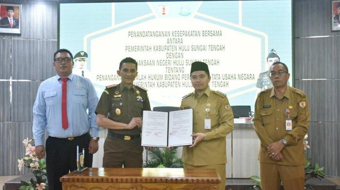 Dokumen MoU yang telah ditandatangani Kejaksaan Negeri Hulu Sungai Tengah bersama Pemerintah Kabupaten Hulu Sungai Tengah, Selasa (4/7/2023).