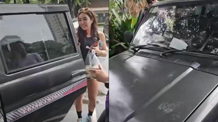 JAUH DARI MEWAH - Momen Gisella Anastasia kala tumpangi mobil Kijang antik terekam dari capture Facebook, Minggu (16/2/2025).