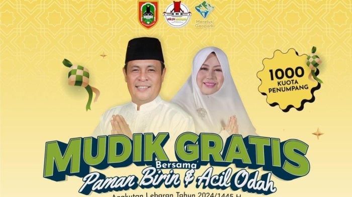 Ilustrasi - Sahbirin Noor alias Paman Birin dan istrinya Raudatul Jannah alias Acil Odah pada poster ajakan mudik Gratis 2024 yang diunggah akun Instagram Setda Provinsi Kalsel.