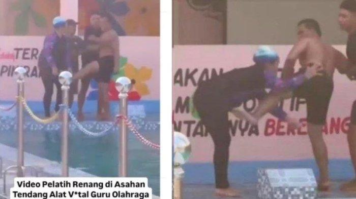 Inilah detik-detik seorang pria pelatih renang menendang alat vital guru olahraga wanita sampai pinsan
