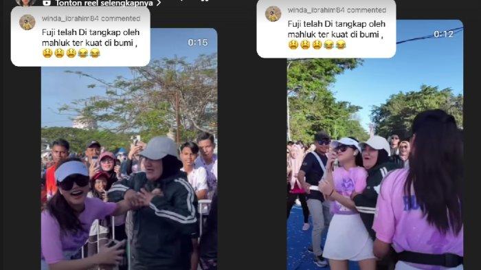 Momen selebgram Fuji tak berkutik kala dicegat emak-emak.
