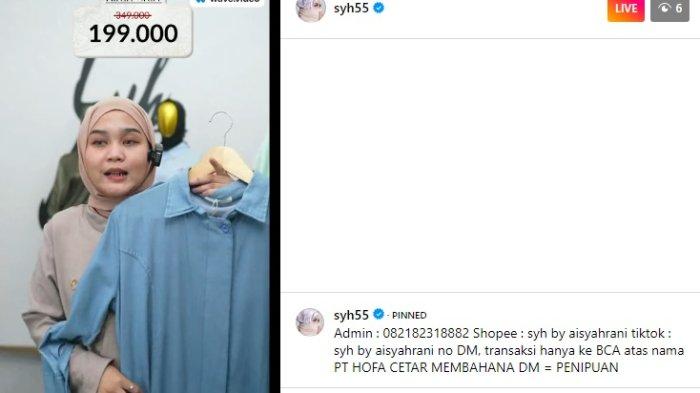 Instagram Aisyahrani kini dipenuhi konten dagangan.