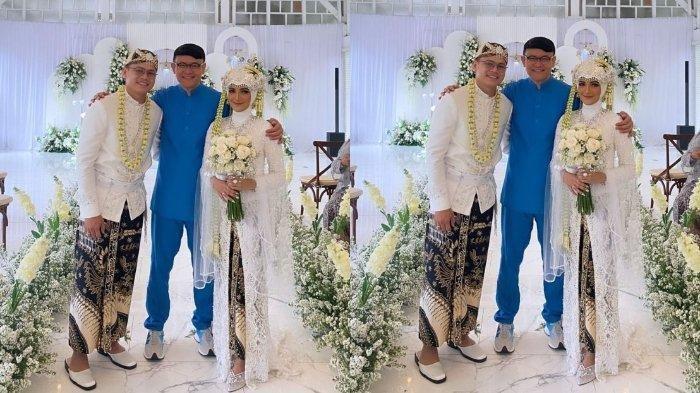 Suami Iis Dahlia menghadiri pernikahan Nadya Mustika dengan Iqbal Rosadi.