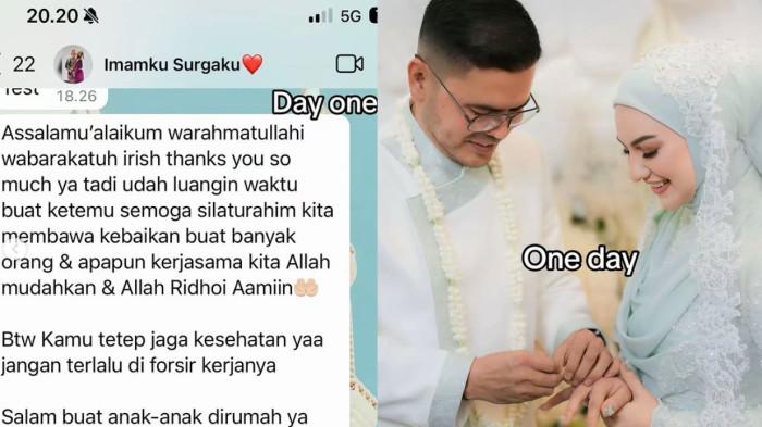 PERHATIAN SEJAK AWAL - Isi obrolan pertama Irish Bella dan Haldy Sabri dicapture Sabtu (19/7/2025).