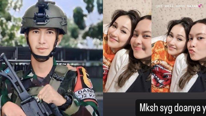 Kolase Lettu TNI Muhammad Fardhana dan Ayu Ting Ting saat dijenguk oleh calon adik iparnya, Dinar Salsa.