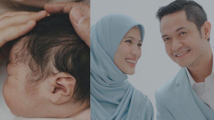 Kolase Dude Harlino dan Alyssa Soebandono bersama anak ketiganya yang lahir pada Senin (22/4/2024).