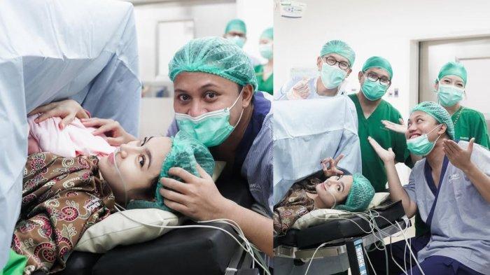LAHIRKAN ANAK PEREMPUAN - Kolase momen persalinan Mahalini istri Rizky Febian dari capture instagram, Minggu (16/2/2025). Rizky Febian mendampingi Mahalini yang melahirkan anak pertamanya di rumah sakit.