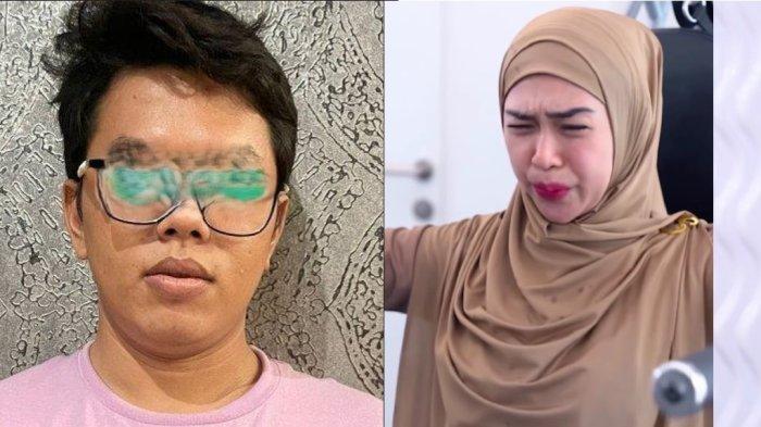 Kolase tersangka pemerasan berinisial AP dan Youtuber Ria Ricis.