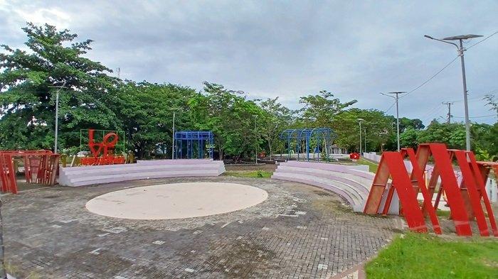Lokasi RTH Taman Bahalap yang menjadi lokasi rekreasi, bersantai atau berolahraga dengan tersedianya alat fitnes.