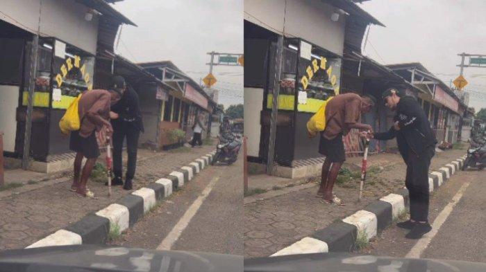 Momen seorang pengemis menolak diberi uang sedekah, karena dianggapnya terlalu banyak, takut akhirat.