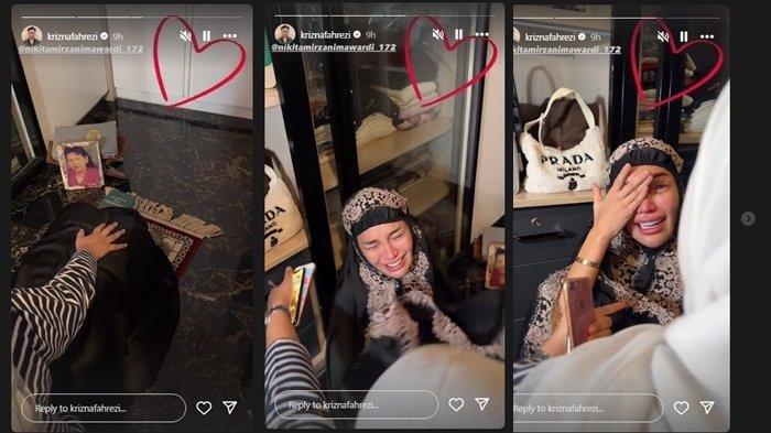 Nikita Mirzani menangis di atas sajadah