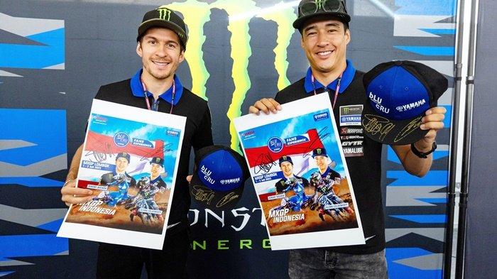 Pembalap Monster Energy Yamaha Factory MXGP Team, Jeremy Seewer dan Glenn Coldenhoff, terkesan dengan antusiasme penggemar di Indonesia.
