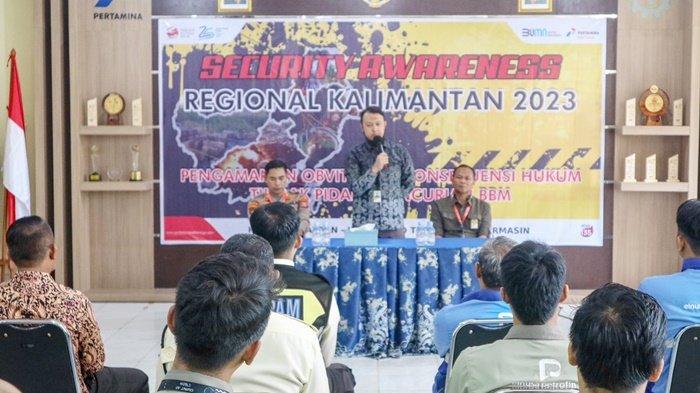 Pembukaan Sosialisasi Security Awareness Bagi Internal dan Eksternal Pertamina yang diadakan PT Pertamina Patra Niaga Regional Kalimantan, melalui Integrated Terminal (IT) Banjarmasin, Rabu (18/10/2023).