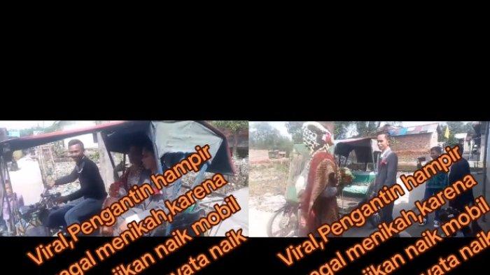 Pengantin pakai Becak Motor saat menikah padahal diimingi naik Pajero