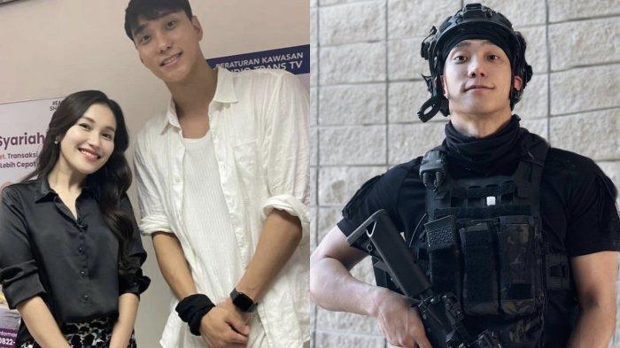 Pertemuan Park Min Kyu dengan Ayu Ting Ting. Potret Park Min Kyu mengenakan seragam polisi Korea.