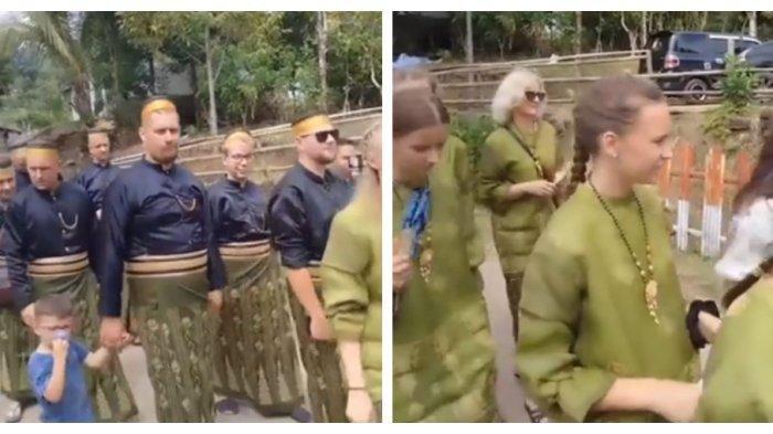 Pihak keluarga Weronika duduk lesehan di kediaman mempelai pria asal Sinjai, Randi Guntur pada Rabu (19/7/2023).