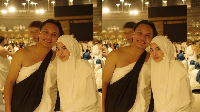 Potret Rizky Febian dan Mahalini di Depan Ka'bah.