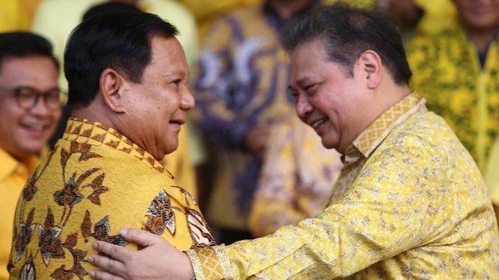 Prabowo Subianto dan Airlangga Hartarto di Kantor DPP Partai Golkar, Jalan Anggrek Neli, Jakarta Barat pada Kamis (31/8/2023).
