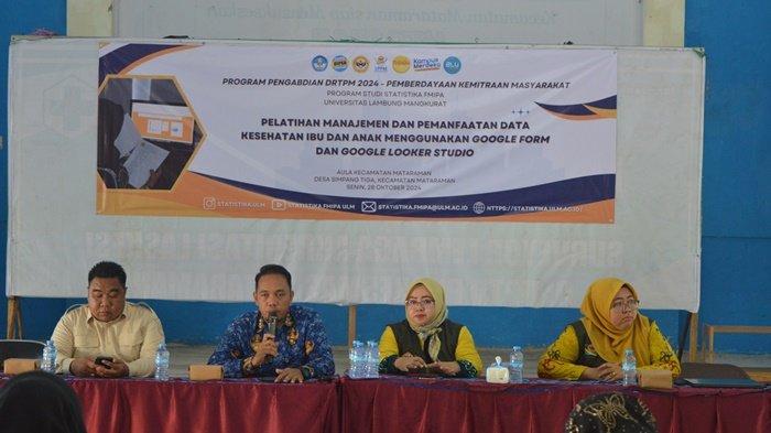 Prodi Statistika FMIPA ULM menggelar pelatihan kader posyandu dan PKK di Aula Kecamatan Mataraman, Kabupaten Banjar.