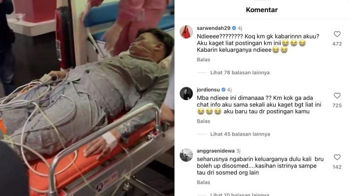 Proses evakuasi Ruben Onsu saat dibawa ke rumah sakit di Majalengka, Jawa Barat, Sabtu (18/5/2024).