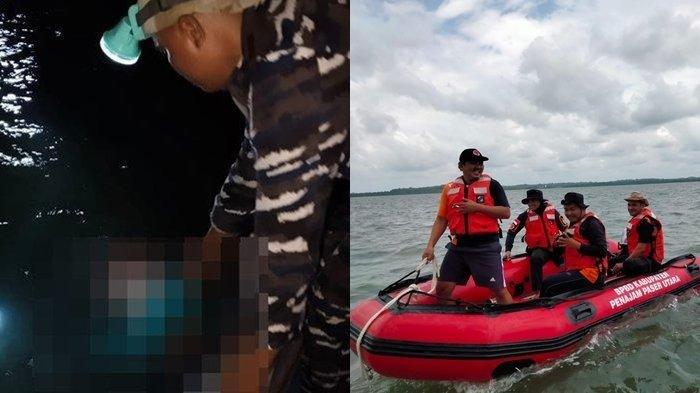 Proses pencarian korban oleh BPBD PPU.