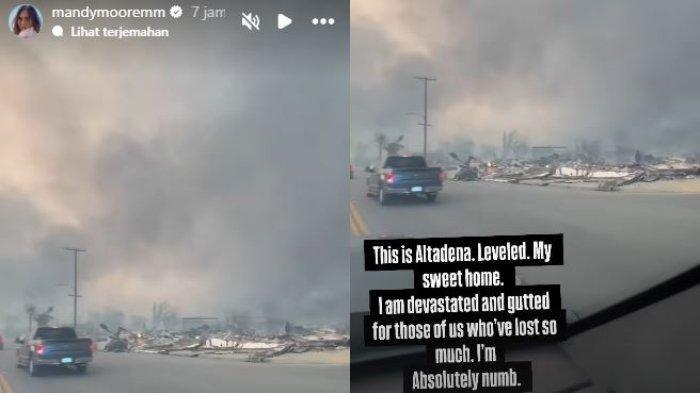 Rumah penyanyi Mandy Moore di Altadena dekat Pasadena hangus terbakar akibat kebakaran hutan di Los Angeles 