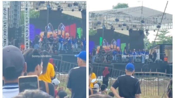 SEBELUM PANGGUNG ADELLA ROBOH - Suasana kemeriahan panggung konser musik dangdut Orkes Melayu Adella saat sesi check sound bersama penyanyi di Desa Sembung Jambu, Bojong, Pekalongan, Jawa Tengah, Rabu sore, 2 April 2025.