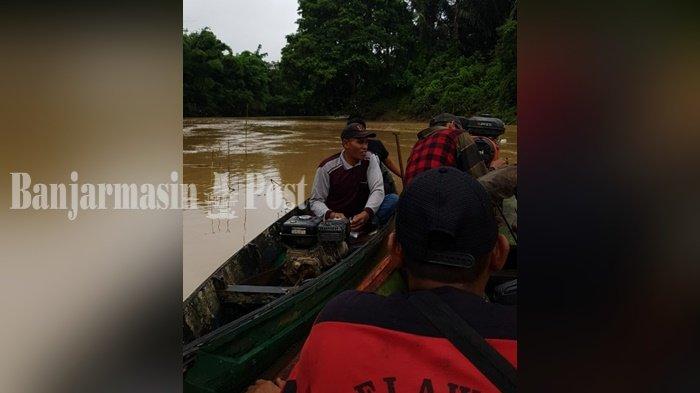 Suasana pencarian Irwansyah alias Bambang yang diduga Tenggelam di Sungai Pengaron belum ditemukan.