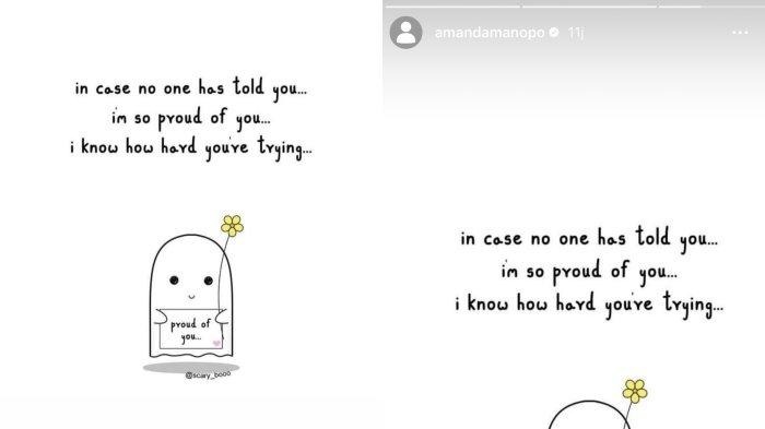 Tingkah bucin Amanda Manopo posting quotes romantis melalui media sosial instagram.