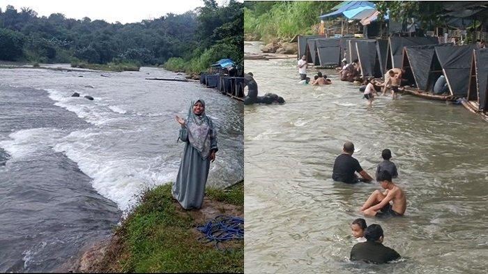 View Sungai Benawa di objek wisata Riam Bajandik Kabupaten Hulu Sungai Tengah (HST).