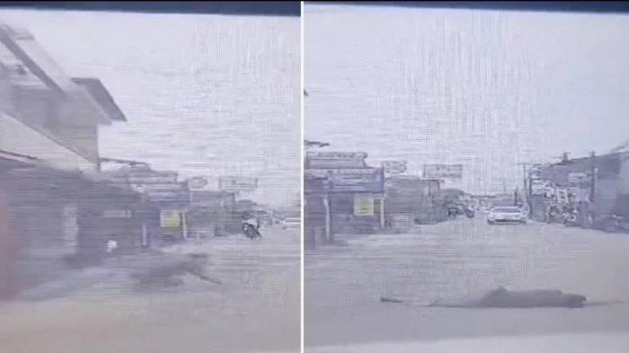 Viral di media sosial seorang wanita tiba-tiba menjatuhkan diri di tengah jalan di daerah Cimanggu, Bogor
