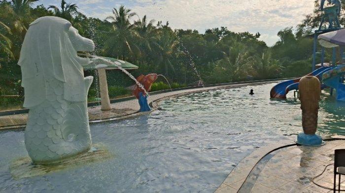 KOLAM RENANG - Waterpark Riam Mahony di Desa Padang Sari, Kecamatan Binuang, Kabupaten Tapin, kini makin lengkap dengan adanya fasilitas rest area dan vila.