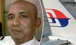 (Kiri) Gambar Kapten Pilot Zaharie Ahmad Shah, (Kanan) Logo Maskapai penerbangan Malaysia Airlines.