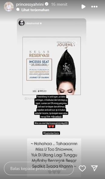 Postingan Syahrini siap kembali ke dunia artis.
