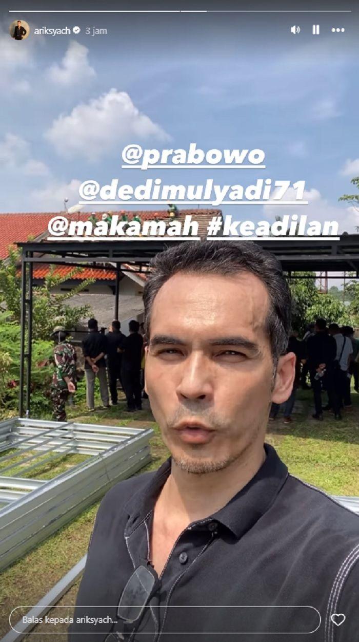 RUMAH ATALARIK DIBONGKAR - Rumah Atalarik Syach dieksekusi PN Cibinong. Mantan suami Tsania Marwa mengaku dizalimi dan colek Prabowo serta Dedi Mulyadi. (Instagram/ariksyach)