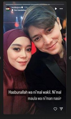 Tangkap layar unggahan Lesti. (Instagram lesti_kejora)