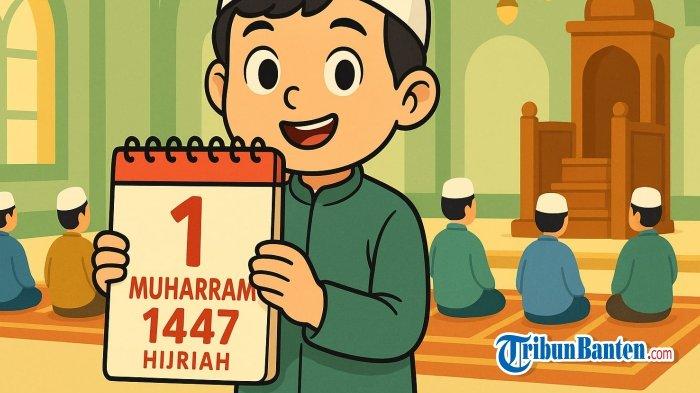 MUHARRAM 1447 HIJRIAH- Foto ilustrasi hasil olah kecerdasan buatan (AI), Selasa (24/6/2025), memperlihatkan ilustrasi kalender Tahun Baru Islam 1 Muharram 1447 H.