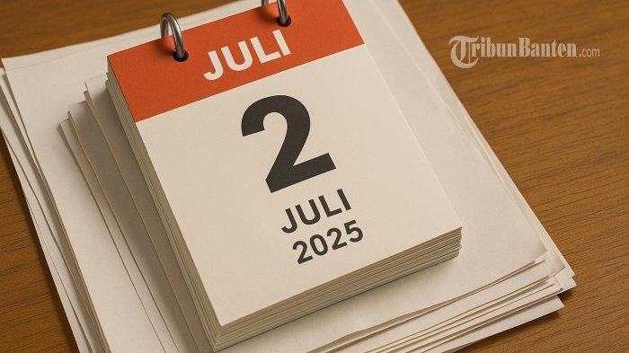 KALENDER 2 JULI - Foto ilustrasi hasil olah kecerdasan buatan (AI), Jumat (27/6/2025), memperlihatkan ilustrasi kalender tanggal 2 Juli 2025.
