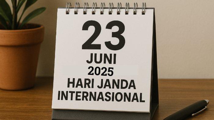 KALENDER 23 JUNI - Foto ilustrasi hasil olah kecerdasan buatan (AI), Senin (23/6/2025), memperlihatkan ilustrasi tanggal 23 Juni 2025 memperingati Hari Janda Internasional.