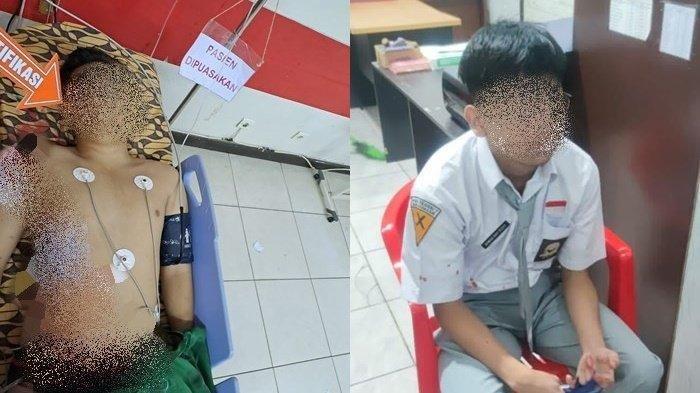 Korban dan pelaku penusukan yang terjadi di SMAN 7 Banjarmasin. Insiden ini, terjadi diduga akibat korban kesal sering dibully