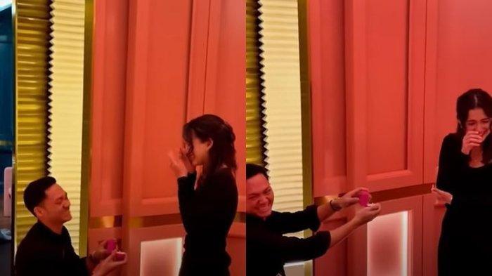 Momen Sarah Menzel dilamar Azriel Hermansyah di depan keluarga.